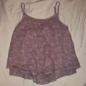Abercrombie kids floral purple tank